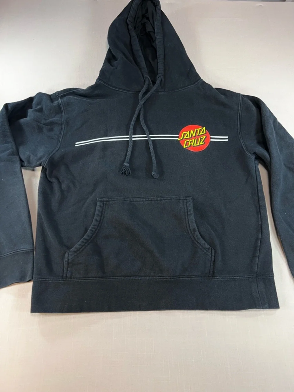 Santa Cruz Skateboards Classic Dot Hoodie Sweatshirt Black Kids L Pullover